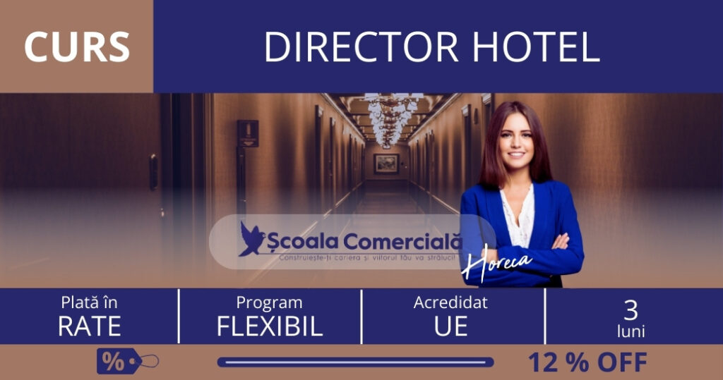 Curs Director Hotel. 3  rate lunare egale de 666  lei fiecare.
