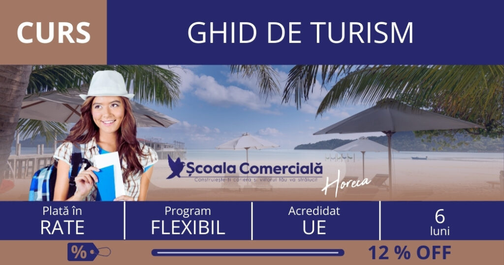 Curs Ghid de Turism. 5  rate lunare egale de 360  lei fiecare.